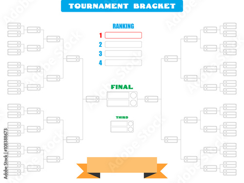 Vector illustration of a blank tournament bracket for 32 teams - Eps10 Vector graphics and illustration