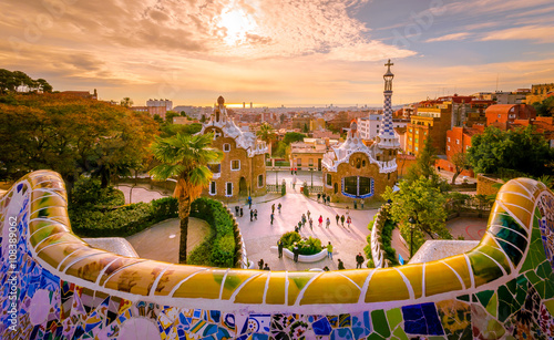 Canvas Print Guell park in Barcelona