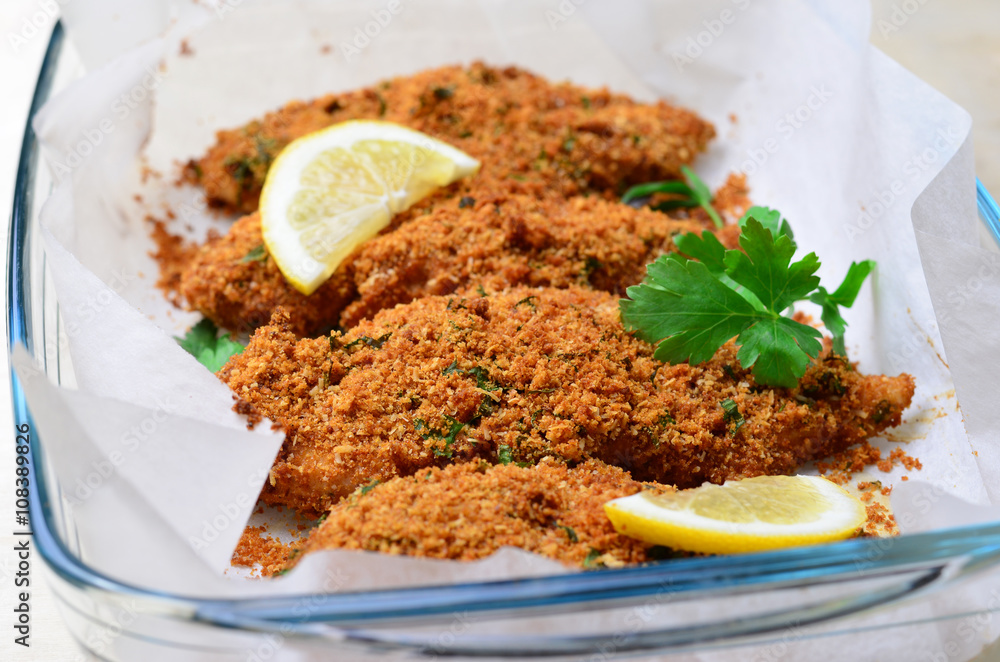 Baked in Bread Crumbs Chicken Breast Baked in Bread Crumbs Chicken Breast