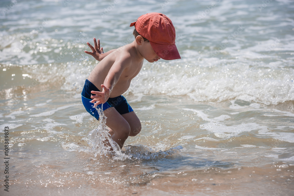 A little boy on the beach