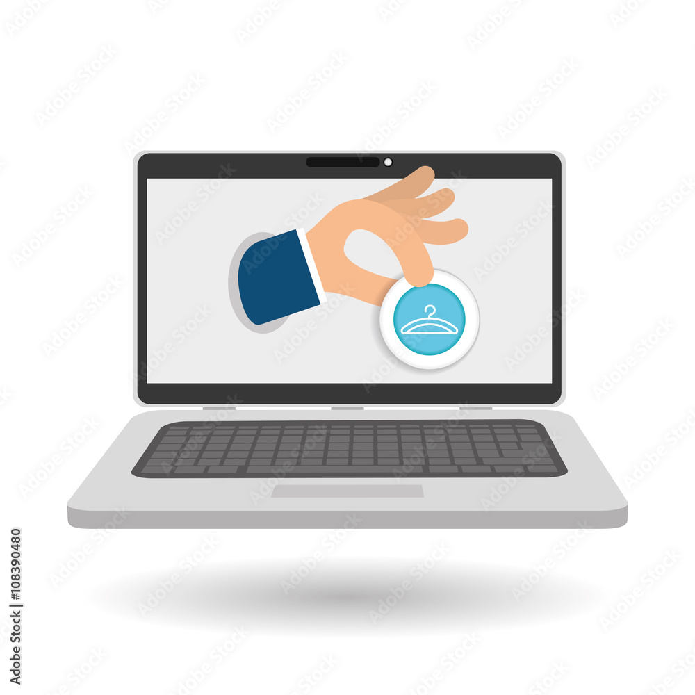 Buy online over white background, laptop design Buy online over white background, laptop design