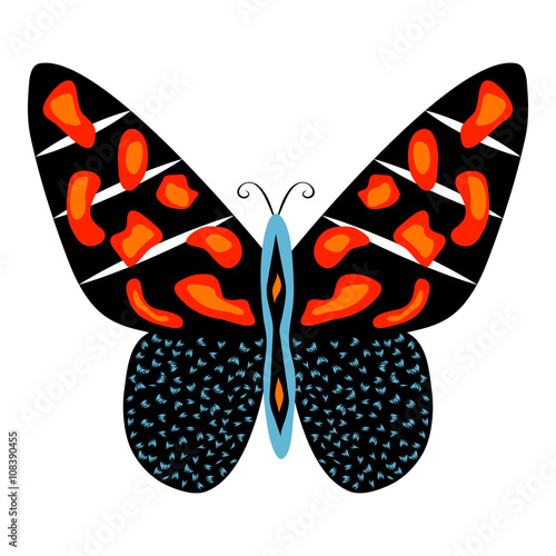 Isolated colorful butterfly clip art with different ornaments and patterns for children books on a white background - Eps10 vector graphics and illustration