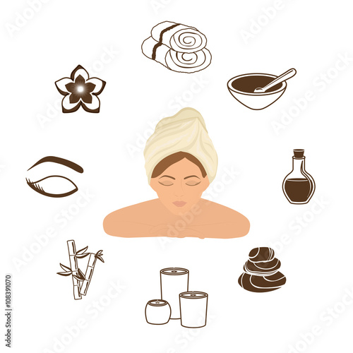 Illustration of spa center, vector design