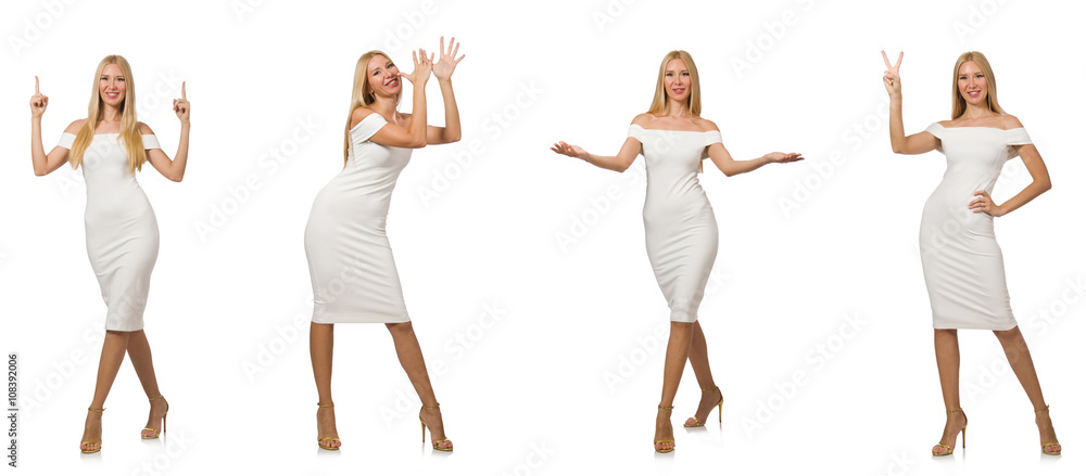 Composite photo of woman in various poses Composite photo of woman in various poses
