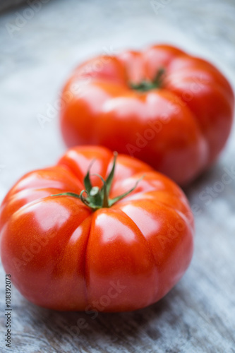 Fresh, juicy, organic red tomatoes