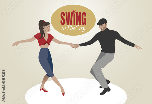 Young Couple dancing swing