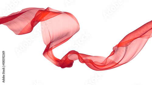 Fotografie The red fabric fluttering in the wind