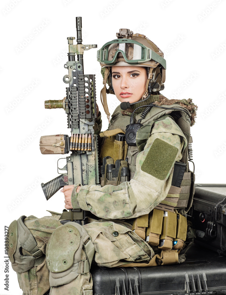 soldier or private military contractor with rifle. war, army, weapon, people concept. Image on a white background. soldier or private military contractor with rifle. war, army, weapon, people concept. Image on a white background.