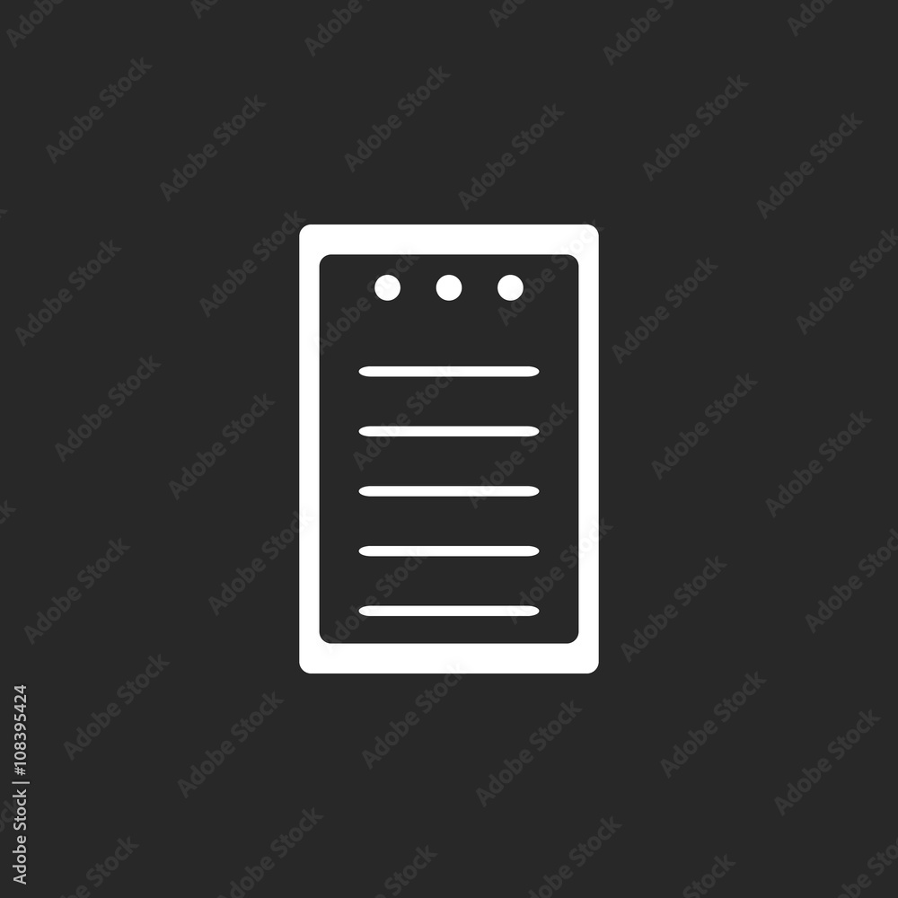 List paper sign simple icon on background List paper sign simple icon on background