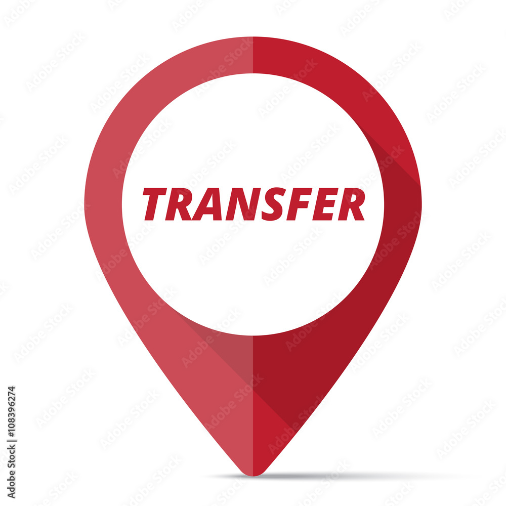 Red Transfer map pin pointer concept Red Transfer map pin pointer concept