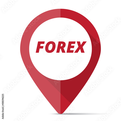 Red Forex map pin pointer concept