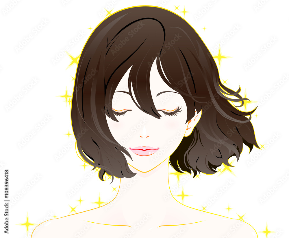 美容 /キラキラ / 目を閉じる