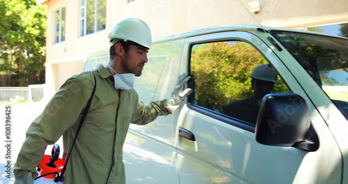 Man doing pest control