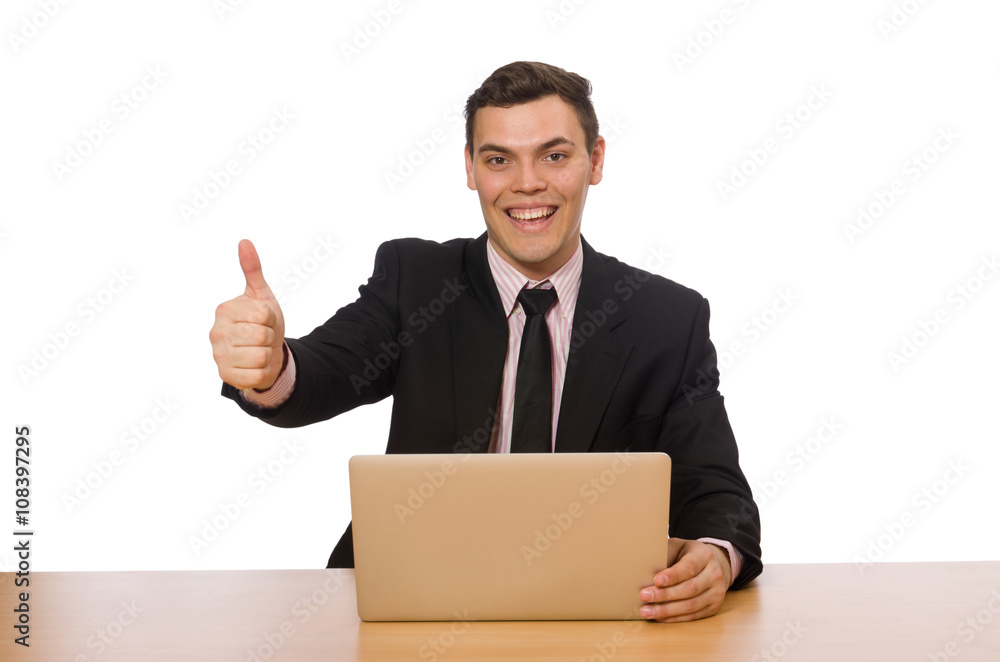 Young businessman isolated on the white Young businessman isolated on the white