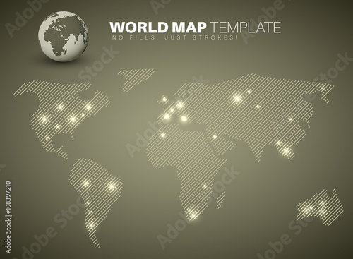 World map template for your infographics reports