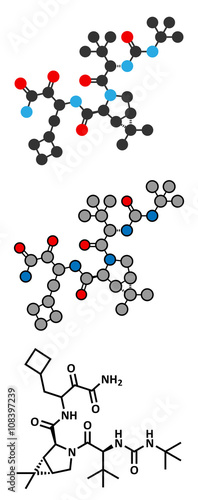 Boceprevir hepatitis C virus (HCV) drug molecule.