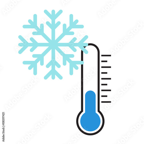 Thermometer with snow. Vector illustration.