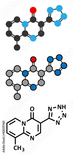 Pemirolast eye allergy drug molecule.