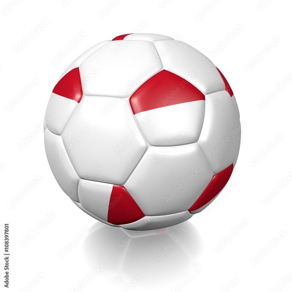 Football soccer ball with a national flag texture Football soccer ball with a national flag texture