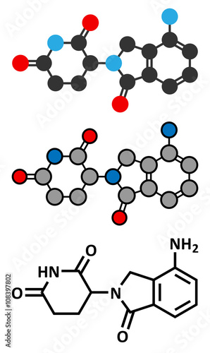 Lenalidomide multiple myeloma drug molecule.