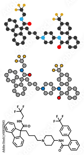 Lomitapide cholesterol lowering drug molecule. 