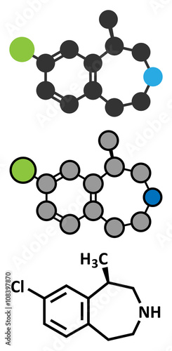 Lorcaserin obesity drug molecule.