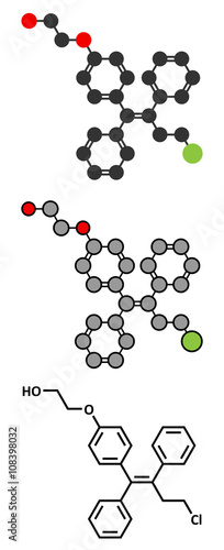 Ospemifene dyspareunia drug molecule. 