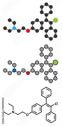 Clomifene (clomiphene) ovulation inducing drug molecule. 