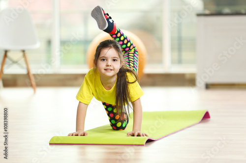 Little cute girl practicing...