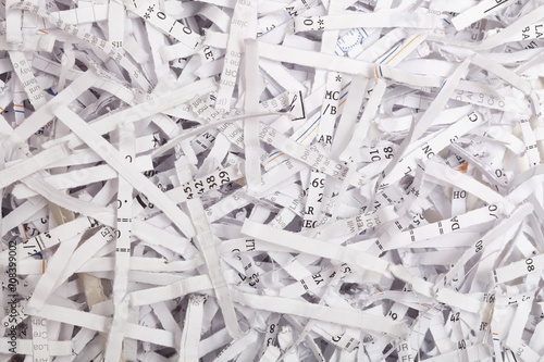 Shredded paper documents