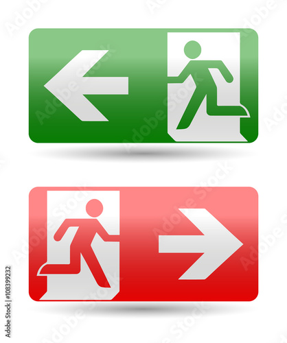 Wallpaper Mural Fire emergency icons. Vector illustration. Fire exit. Torontodigital.ca