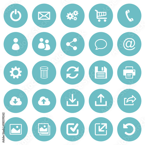 Set of 25 flat web icons