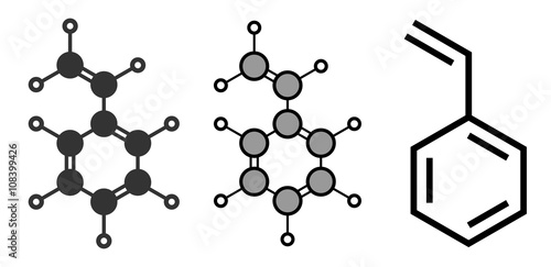Styrene (ethenylbenzene, vinylbenzene, pheylethene) polystyrene building block