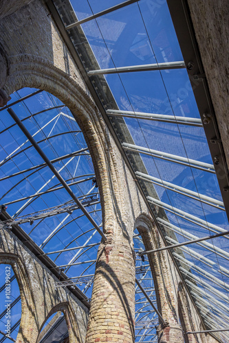 Ruins of the Broere church with modern glass roof in Bolsward photo