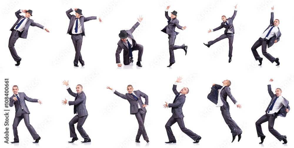 Dancing businessman isolated on white Dancing businessman isolated on white