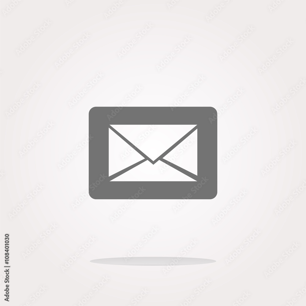 vector Email icon on glossy round button vector Email icon on glossy round button