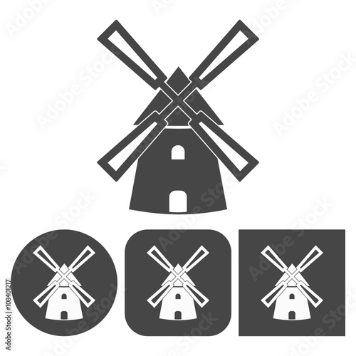 Windmill icon - vector icons set