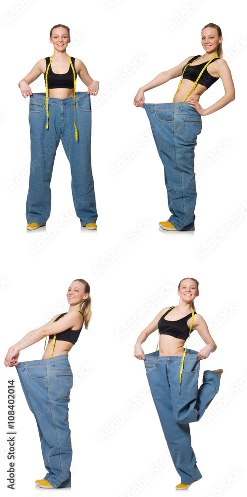 Fototapeta premium Composite photo of woman in dieting concept
