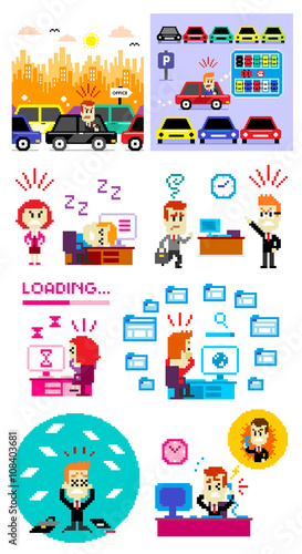 Pixel Art Man and Money