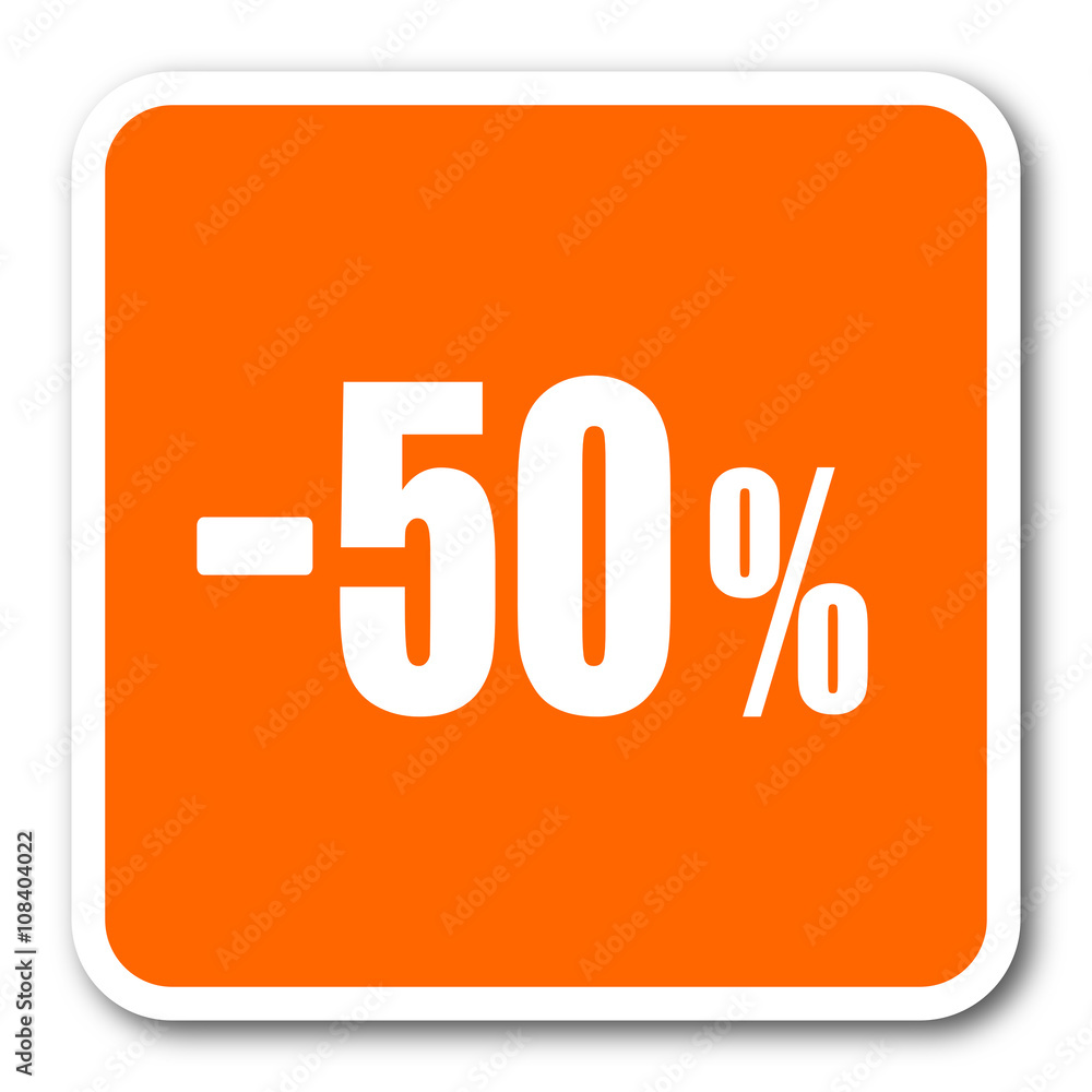 50 percent sale retail orange flat design modern web icon 50 percent sale retail orange flat design modern web icon