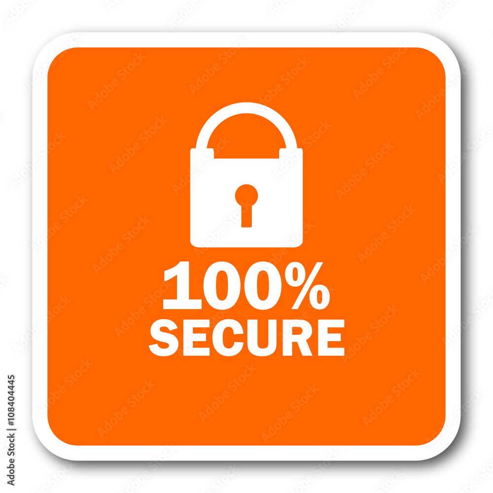 secure orange flat design modern web icon secure orange flat design modern web icon