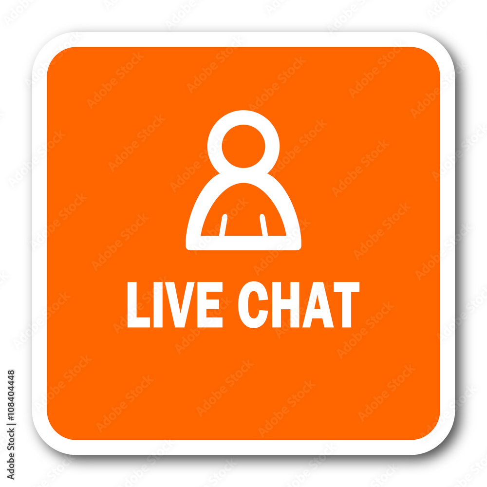 live chat orange flat design modern web icon live chat orange flat design modern web icon