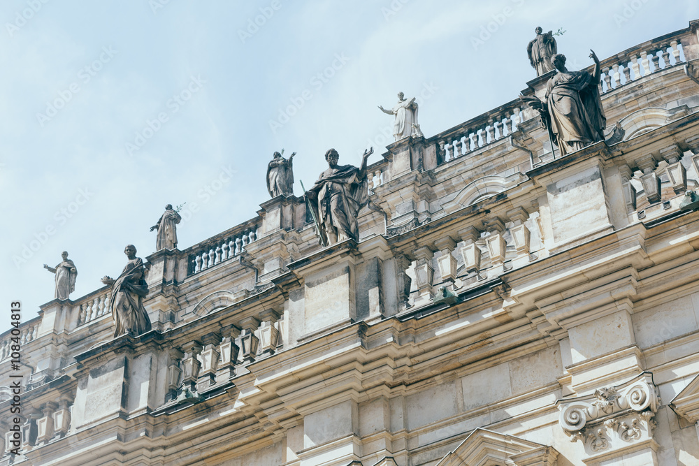 Statues on the side of Dresden cathedral Statues on the side of Dresden cathedral