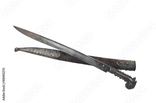 Фотография Turkish scimitar with scabbard, with ornaments and corals, 18-19