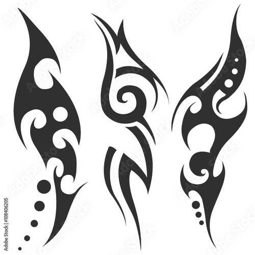  tribal tattoo. vector illustration without transparency.