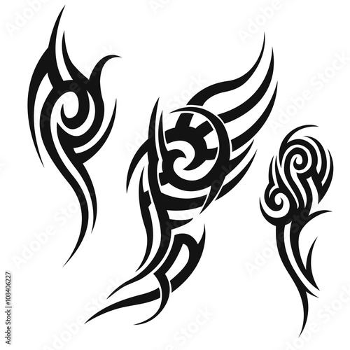  tribal tattoo. vector illustration without transparency.