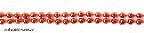 Line of beads garland thread isolated