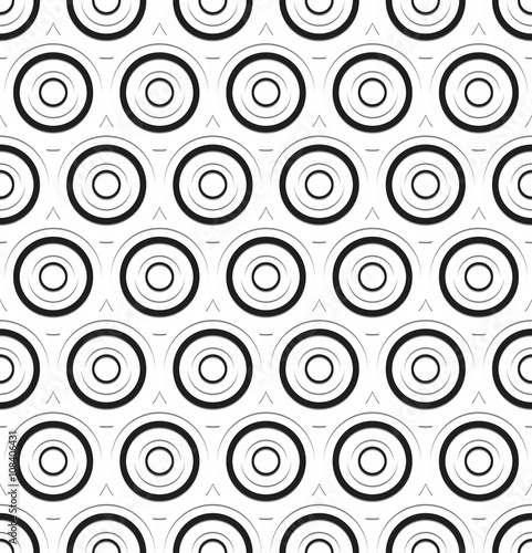 Seamless pattern of paper circles. 