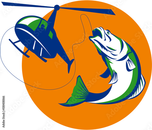 Barramundi Heli Fishing Sun Retro