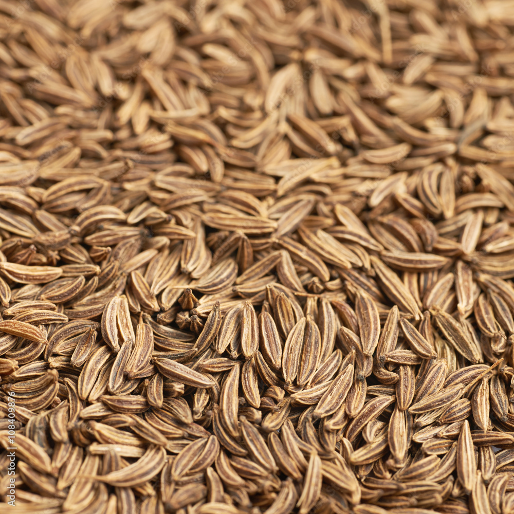 Surface covered with cumin seeds